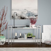 Uriel 52'' Wide Rectangular Console Table In Silver