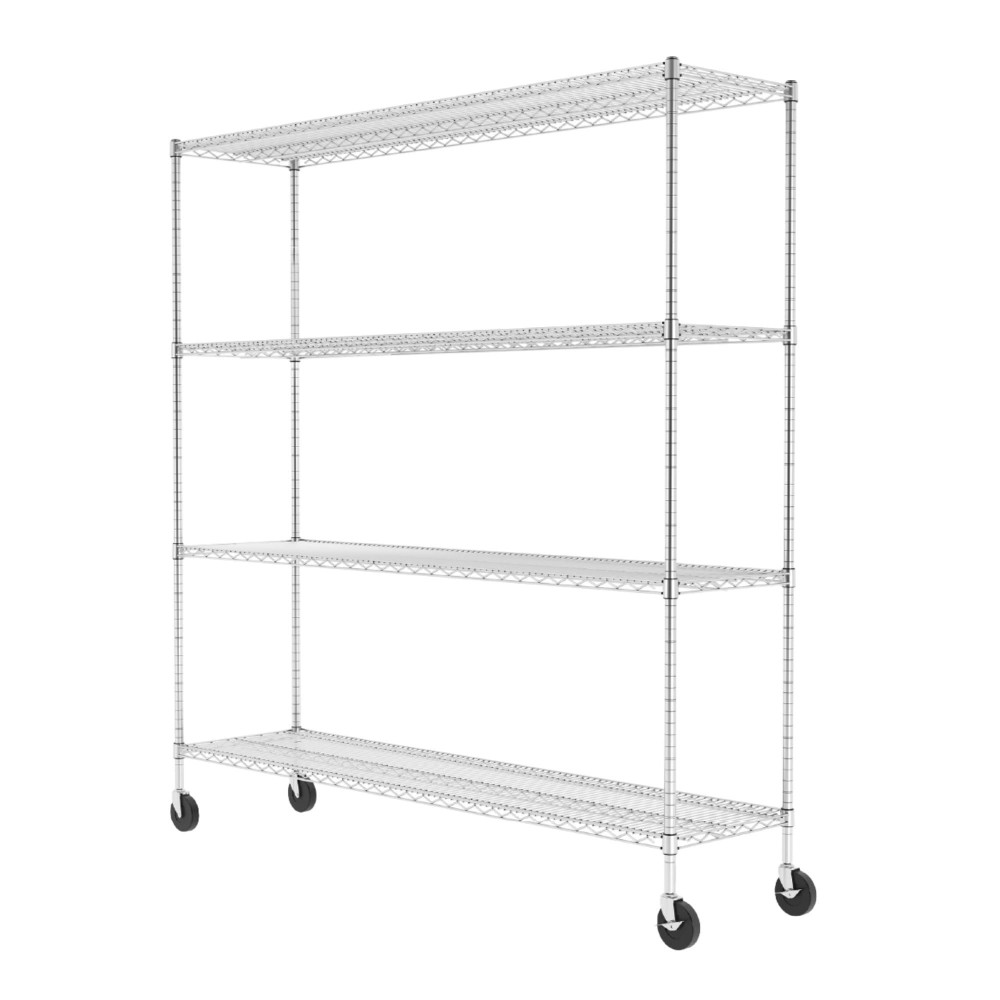 Saferacks Nsf Certified Storage Shelves Heavy Duty Steel Wire Shelving Unit With Wheels And Adjustable Feet Used As Pantry She