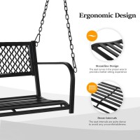 Vingli Upgraded Metal Patio Porch Swing 660 Lbs Weight Capacity Steel Porch Swing Chair For Outdoors Heavy Duty Garden Swing B