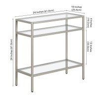 Hennhart 24 Wide Rectangular Side Table In Satin Nickel Table For Living Room Bedroom