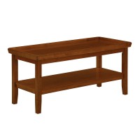 Convenience Concepts Ledgewood Coffee Table With Shelf, Cherry
