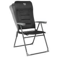 Timber Ridge Adjustable Folding Patio High Back For Adults Lightweight Aluminum Padded Lawn Chair For Outside, Heavy Duty Supports 300 Lbs, Black-1 Pack