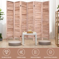 Dortala 6-Panel Room Divider, 5.5Ft Tall Freestanding Wood Folding Screen For More Privacy Space, Louver Appearance, Ideal Solution For Partition Space And Enhance Your Decor, Brown