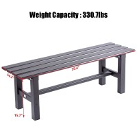 Tecspace Aluminum Outdoor Patio Bench Black,35.4 X 14.2X 15.7 Inches,Light Weight High Load-Bearing,Outdoor Bench For Park Garden,Patio And Lounge