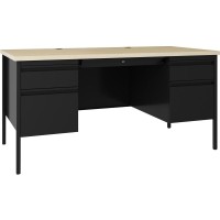 Lorell Fortress Maple Top Doublepedestal Desk 60 x 29530 11 Top 08 Modesty Panel File Drawers Double Pedesta