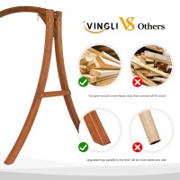 Vingli Heavy Duty Wooden Swing Frame For Adults Kids Strong Aframe Porch Swing Bench Stand For Indoor Outdoor Curved Arc To