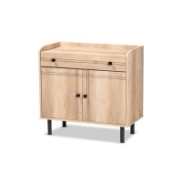 Baxton Studio Patterson Modern and Contemporary Oak Brown Finished Wood 2Door Kitchen Storage Cabinet