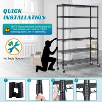 Metal Shelves Garage Shelving Wire Shelving Unit With Wheels 6000Lbs Weight Capacity Heavy Duty Nsf Height Adjustable Storage S