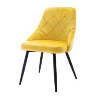 Techni Mobili Modern Contemporary Gold Tufted Velvet Chair Set of 2