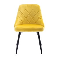 Techni Mobili Modern Contemporary Gold Tufted Velvet Chair Set of 2