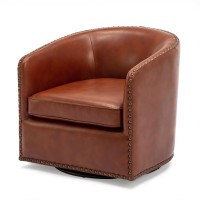 Tyler Swivel Arm Chair Caramel