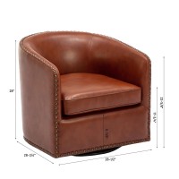 Tyler Swivel Arm Chair Caramel