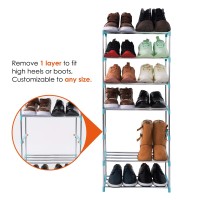 Xerhnan 3Tier Stackable Small Shoe Rack Lightweight Shoe Shelf Storage Organizer For Entryway Hallway And Closetblue