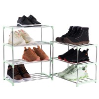 Xerhnan 3Tier Stackable Small Shoe Rack Lightweight Shoe Shelf Storage Organizer For Entryway Hallway And Closetgreen