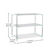 Xerhnan 3Tier Stackable Small Shoe Rack Lightweight Shoe Shelf Storage Organizer For Entryway Hallway And Closetgreen