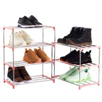 Xerhnan 3Tier Stackable Small Shoe Rack Lightweight Shoe Shelf Storage Organizer For Entryway Hallway And Closetpink