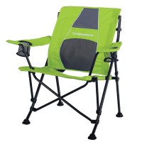 Strongback Camping Chair Guru 3.0 Heavy Duty Camping Chairs With Lumbar Support, Backpack Folding Camp Chair, Lime Green/Gray