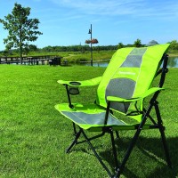 Strongback Camping Chair Guru 3.0 Heavy Duty Camping Chairs With Lumbar Support, Backpack Folding Camp Chair, Lime Green/Gray