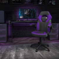 X10 Gaming Chair Racing Office Ergonomic Computer PC Adjustable Swivel Chair with Flip-up Arms, Purple/Black LeatherSoft