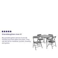 Kids Gray 5 Piece Folding Table and Chair Set