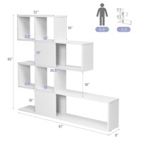 Tangkula 8 Cubes Bookshelf, Modern Ladder Corner Bookcase, 8-Cube Open Stepped Storage Bookcase, 5-Tier Display Shelf For Home Office, 47 X 8 X 43 Inch, Living Room Divider Bookcase