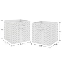 Sweet Jojo Designs Grey Chevron Arrow Foldable Fabric Storage Cube Bins Boxes Organizer Toys Kids Baby Childrens - Set Of 2 - Gray And White Geometric Construction Truck Tire Print