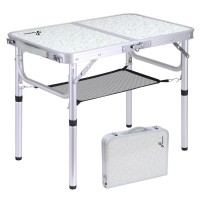 Sportneer Folding Camping Table Adjustable Height Small Folding Table Portable Camp Tables 236 L X 157 W 2 Height Wit