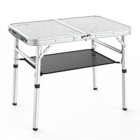 Sportneer Folding Camping Table Adjustable Height Small Folding Table Portable Camp Tables 236 L X 157 W 2 Height Wit