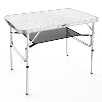 Sportneer Camping Table, 354 L X 236 W Adjustable Height Small Folding Table With Mesh Layer Portable Camp Tables With Aluminum Legs For Outdoor Camp Picnic Beach Bbq Cooking (2 Height)