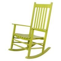 Shine Company Vermont Porch Rocker High Back Wood Rocking Chair Lime