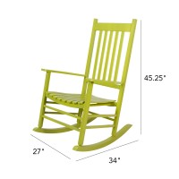 Shine Company Vermont Porch Rocker High Back Wood Rocking Chair Lime