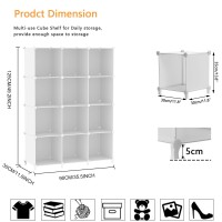 Awtatos Cube Storage Organizer Storage 12 Cube Bookshelf Diy Plastic Closet Clothes Storage Shelves With Wooden Mallet Stackabl