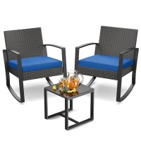 Patio Furniture Set Outdoor Wicker Bistro Set Modern Rattan Patio Chairs Conversation Set With Coffee Table For Balcony Porch G