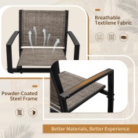 Flamaker 4 Pieces Patio Furniture Outdoor Furniture Patio Furniture Set Textilene Bistro Set Modern Conversation Set Black Bistr