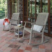 Cambridge Casual Superior Indonesian Teak Arie Outdoor Round Side Table  Weathered Gray