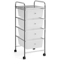 Goflame 4-Drawer Rolling Storage Cart, Multipurpose Movable Organizer Cart, Utility Cart For Home Office School