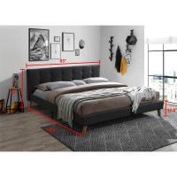 Tufted Upholstered King Bed in Grey