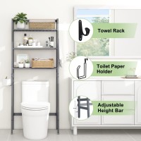 Mallking Over The Toilet Storage Wooden 3Tier Overthetoilet Rack Bathroom Space Saver Organizer Freestanding Above Toilet W