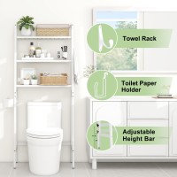 Mallking Over The Toilet Storage Wooden 3Tier Overthetoilet Rack Bathroom Space Saver Organizer Freestanding Above Toilet W