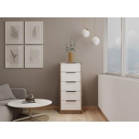 Egeo 5 Drawer Dresser White