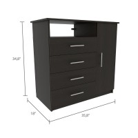 Rioja 4 Drawer Dresser Black Wengue