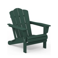 Kingyes Folding Adirondack Chair Hdpe Allweather Folding Adirondack Chair Green