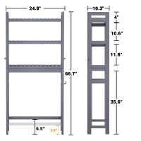 Homykic Over The Toilet Storage Bamboo 3Tier Overthetoilet Space Saver Shelf Organizer Rack Stable Freestanding Above Toile