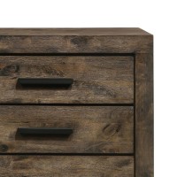 Wooden Dresser with 8 Drawers and Grain Details, Brown