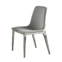 Dining Chair with Bucket Seat and Metal Legs, Set of 4, Gray