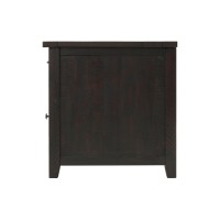 Chairside Table with 1 Drawer and 1 Wire Door, Espresso Brown