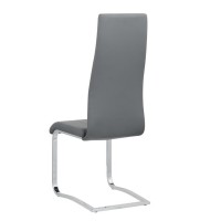 Leatherette Dining Chair with Breuer Style, Set of 4, Gray