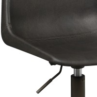 Fabric Office Chair with Curved Back and Contrast Stitching, Brown
