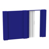 EverBlock 11 x 7 Wall Kit with Accordion Door | 3 x 7 Doorway | Modular Building Blocks | Wall Display System | Room Divider & Partition | Easy to Connect & Reuse | Indoor & Outdoor Use | Blue