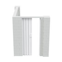 EverBlock 6 x 8 x 7 L-Shaped Wall Kit with Accordion Door | 3 x 7 Doorway | Modular Building Blocks | Wall Display | Room Divider & Partition | Reusable | Indoor & Outdoor Use